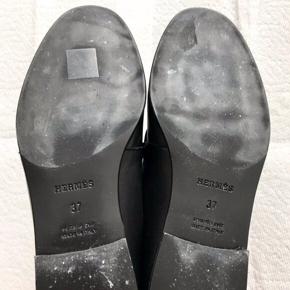 Hermes Black Leather Loafer - Picture 6 of 7
